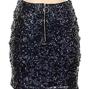 FP Sequin Skirt with Front Zip